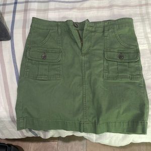 Army green mini skirt